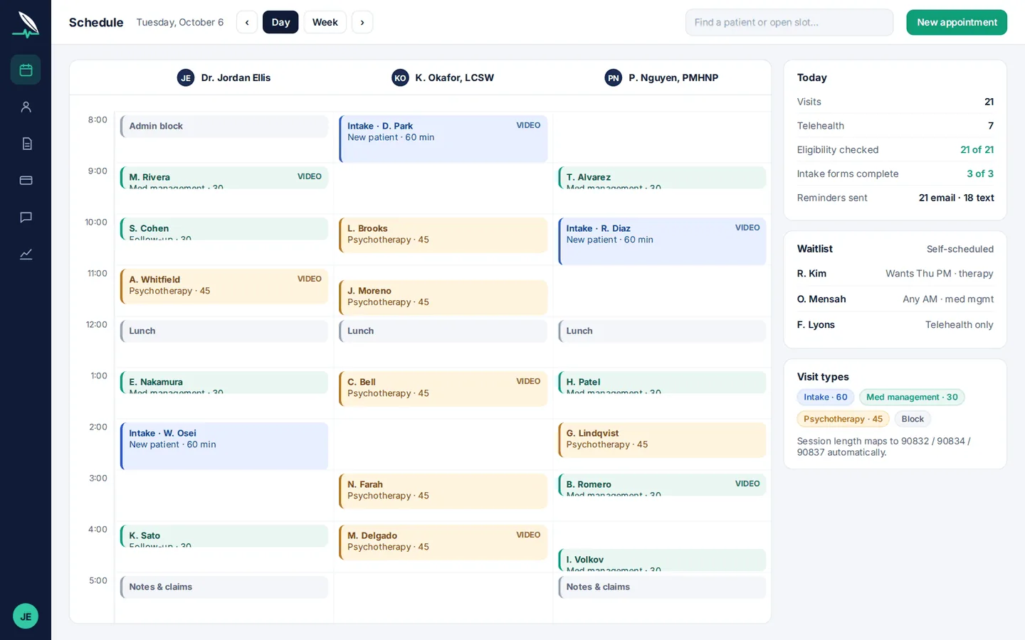 Penna scheduling calendar
